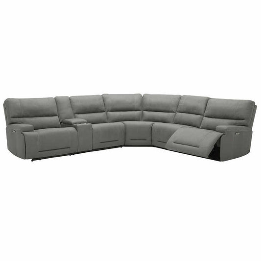 Argento 6-piece Fabric Power Reclining Sectional with Power Headrests