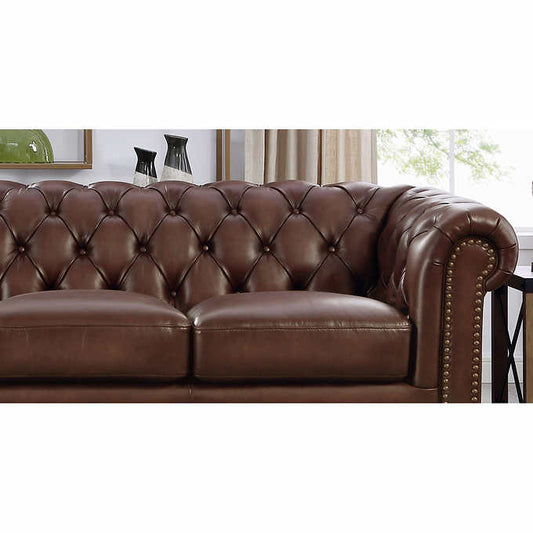 Allington Top Grain Leather Sofa - Brown