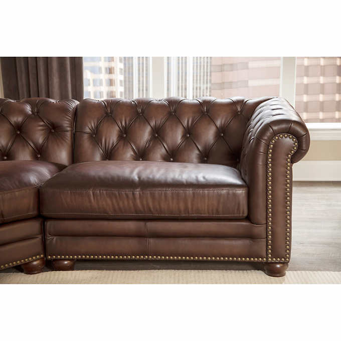 Allington 4-piece Top Grain Leather Sectional - Brown