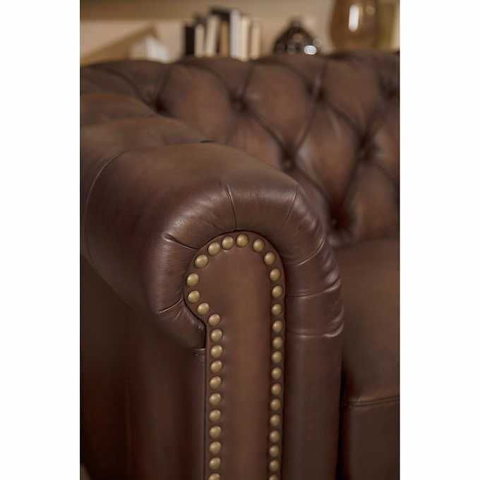 Allington 4-piece Top Grain Leather Sectional - Brown