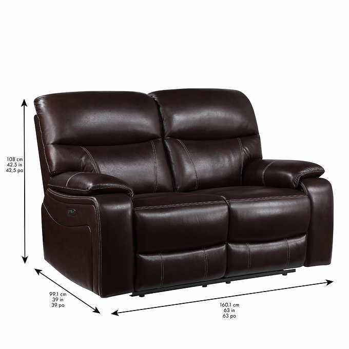 Fallon Leather Power Reclining Loveseat with Power Headrests