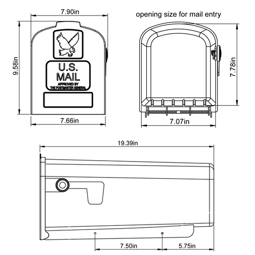 PARSONS POST MOUNT MAILBOX