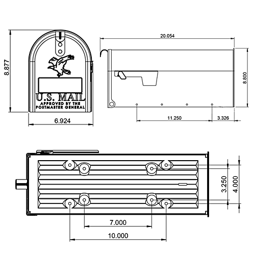 ELITE POST MOUNT MAILBOX