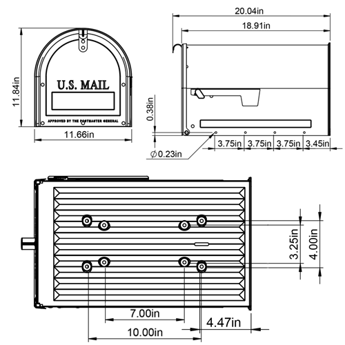 MARSHALL LOCKING POST MOUNT MAILBOX