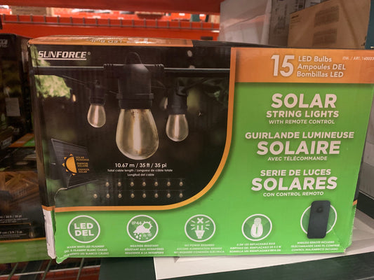 Sunforce 35' Solar String Lights with Remote Control 1600334