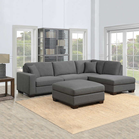 Thomasville Artesia Fabric Sectional with Ottoman