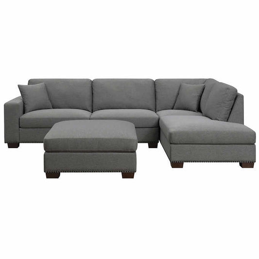 Thomasville Artesia Fabric Sectional with Ottoman