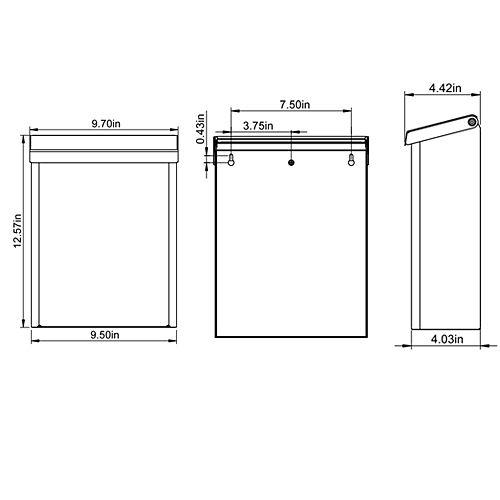 DESIGNER LOCKING WALL MOUNT MAILBOX