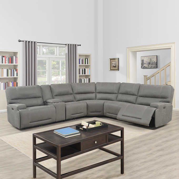 Argento 6-piece Fabric Power Reclining Sectional with Power Headrests