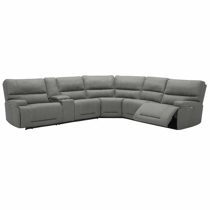 Argento 6-piece Fabric Power Reclining Sectional with Power Headrests