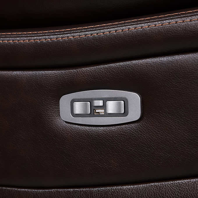 Fallon Leather Power Reclining Loveseat with Power Headrests