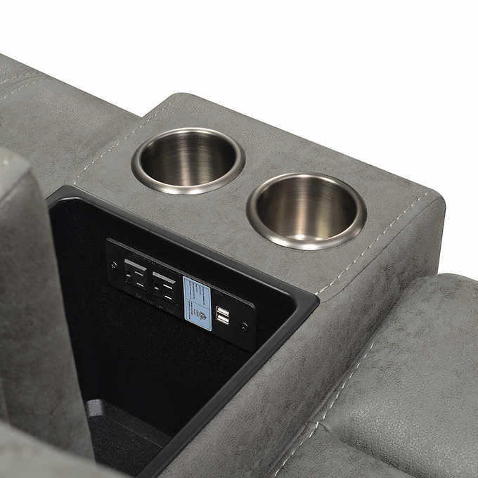 Argento 6-piece Fabric Power Reclining Sectional with Power Headrests