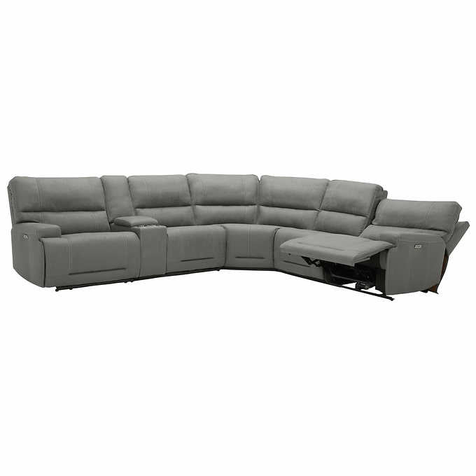 Argento 6-piece Fabric Power Reclining Sectional with Power Headrests