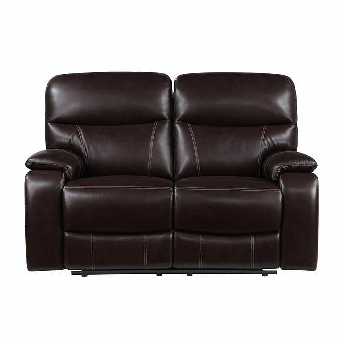 Fallon Leather Power Reclining Loveseat with Power Headrests