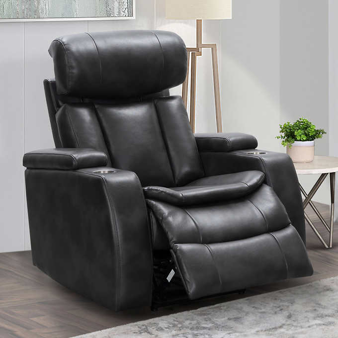 Zayne Leather Power Theater Recliner with Power Headrest