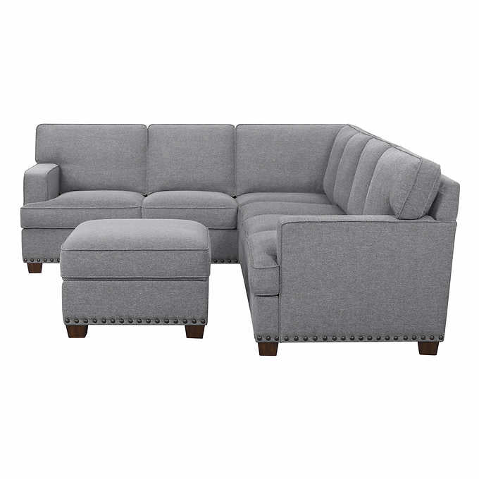 Thomasville Emilee Fabric Sectional with Storage Ottoman