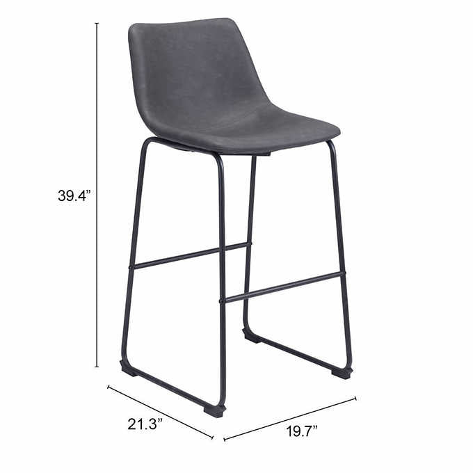 Kai 29” Barstool, 2-pack - Gray