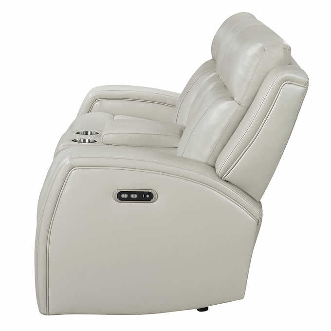 Barcalounger Leather Power Reclining Loveseat with Power Headrests