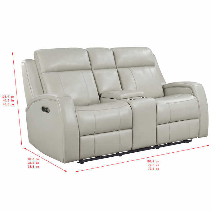 Barcalounger Leather Power Reclining Loveseat with Power Headrests