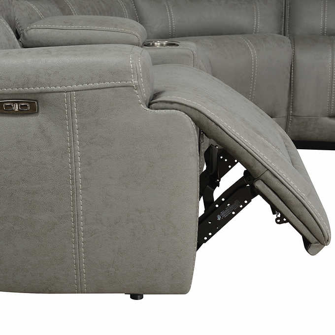 Argento 6-piece Fabric Power Reclining Sectional with Power Headrests
