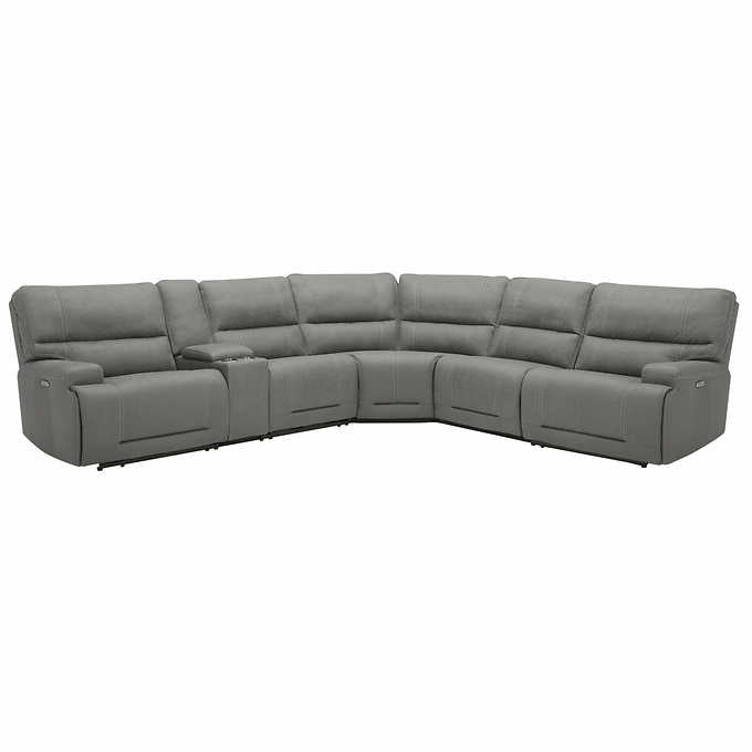 Argento 6-piece Fabric Power Reclining Sectional with Power Headrests