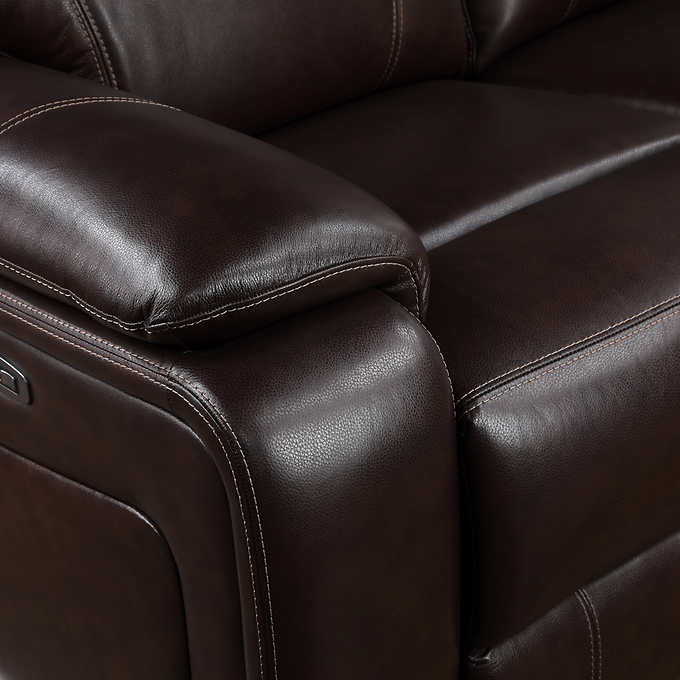 Fallon Leather Power Reclining Loveseat with Power Headrests