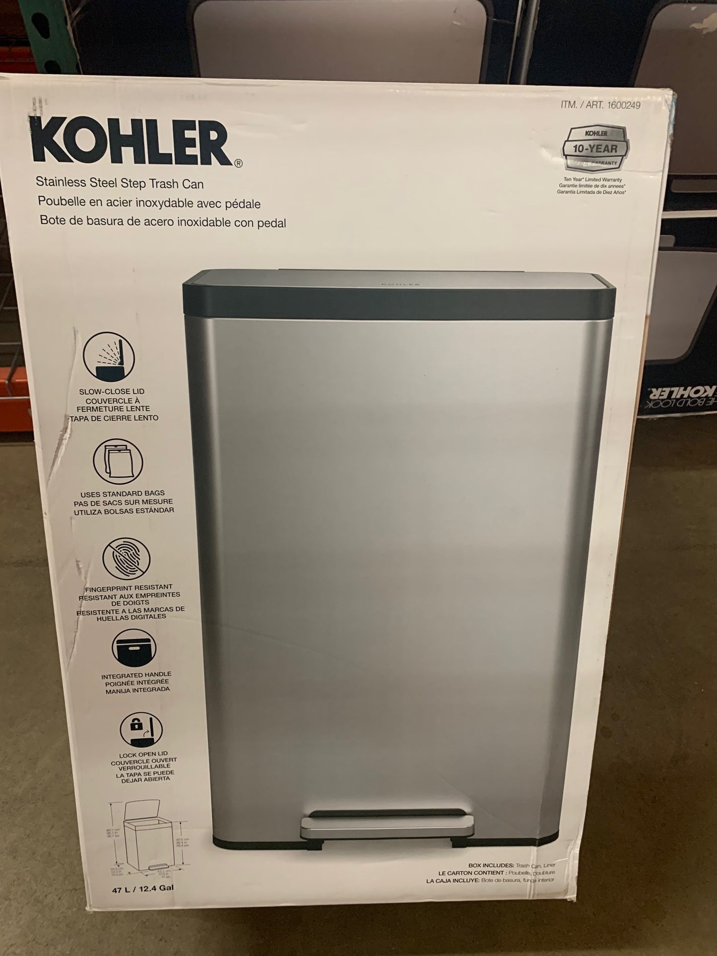 Kohler 47L Step Trash Bin