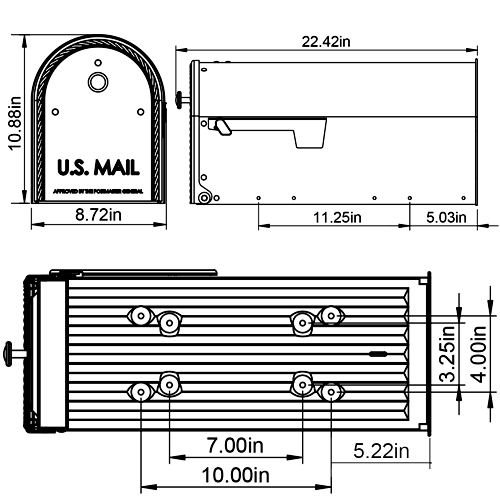 EDWARDS POST MOUNT MAILBOX