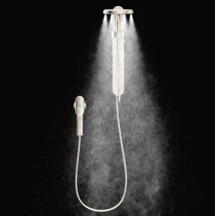 Nebia 1-Spray 8 in. Dual Shower Head and Handheld Shower Head with Magnetic Dock in Spot Resist Brushed Nickel