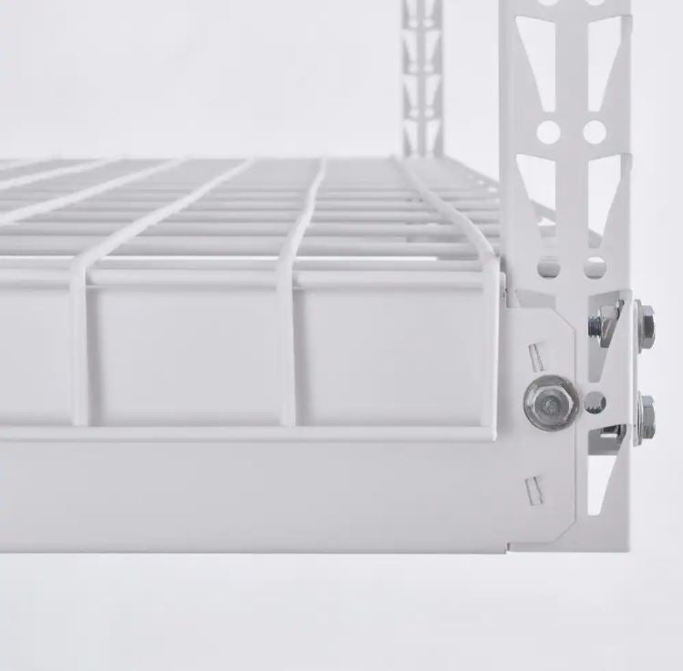 Adjustable Height Overhead Ceiling Mount Garage Rack in White (42 in. H x 96 in. W x 48 in. D)