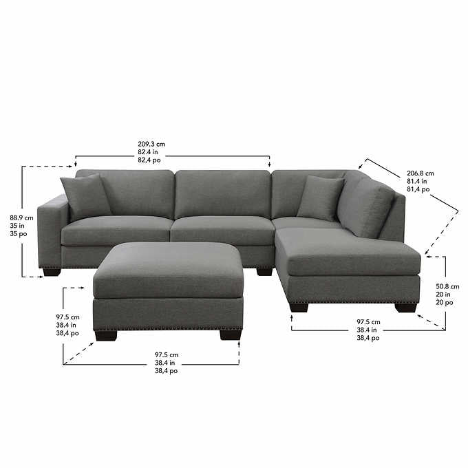 Thomasville Artesia Fabric Sectional with Ottoman