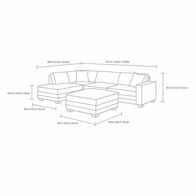 Penelope Fabric Sectional with Ottoman