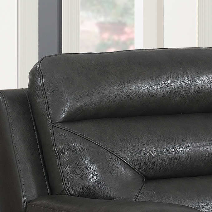 Corry 6-piece Leather Power Reclining Sectional Sofa, Gray