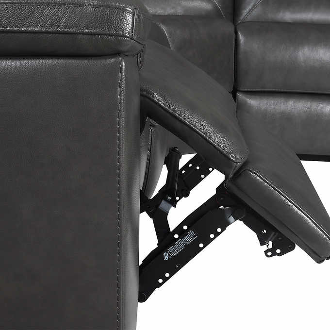 Corry 6-piece Leather Power Reclining Sectional Sofa, Gray