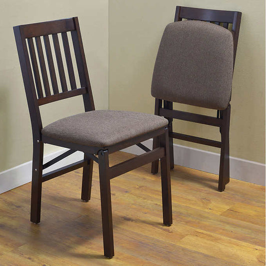 Stakmore Solid Wood Upholstered Folding Chair