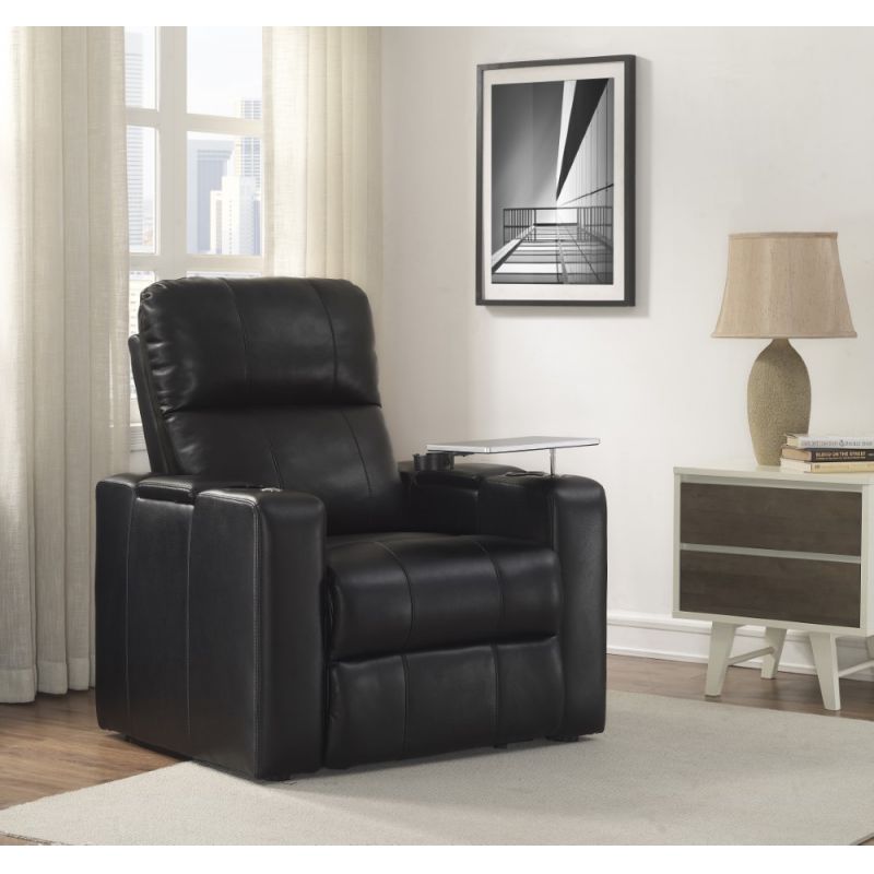 PULASKI - LARSON POWER HEATED RECLINER IN BLACK