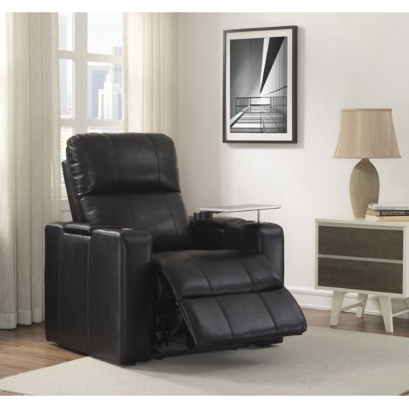 PULASKI - LARSON POWER HEATED RECLINER IN BLACK