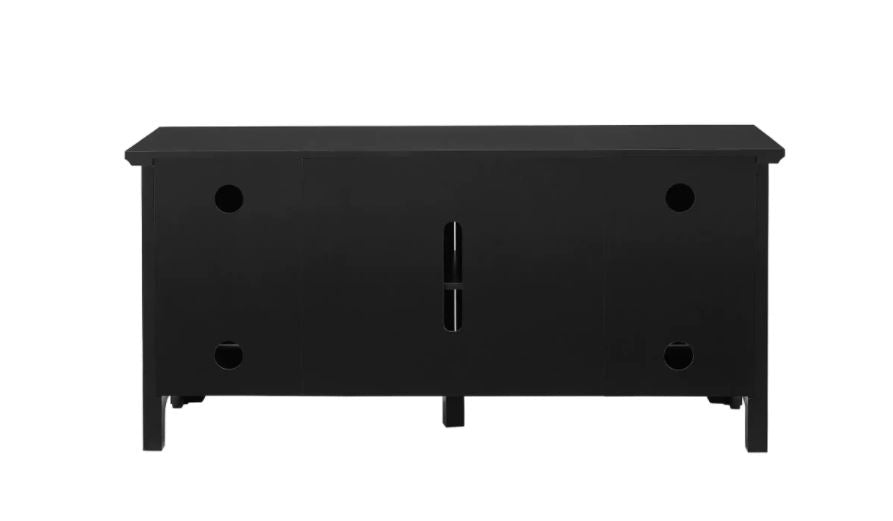 Carver 53 in. Matte Black Composite TV Stand 55 in. with Glass Doors